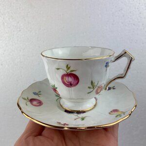 Aynsley "Florida" Fruit Scalloped Cup & Saucer
